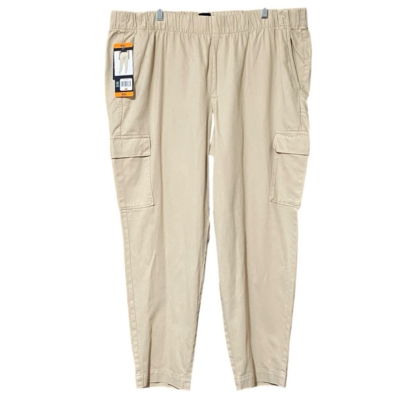GAP Twill Cargo Pant XXL Tan Relaxed Fit Pull-On Casual Effortless Comfort NWT - Picture 1 of 11
